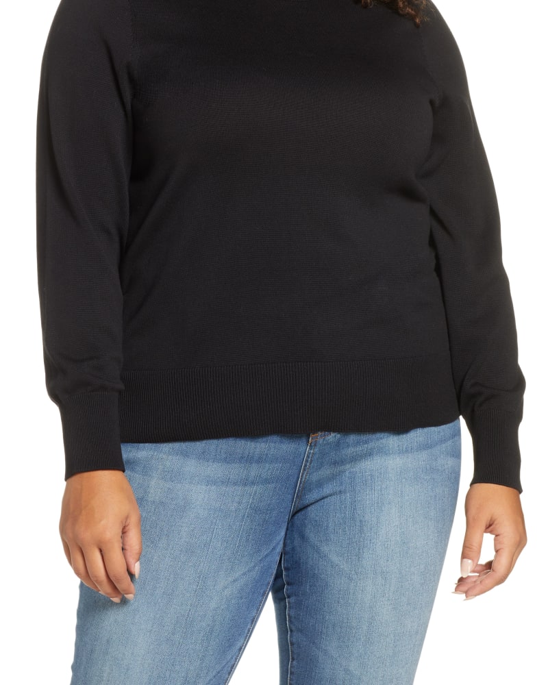 Michael Kors Women s Plus Side Snap Crewneck Sweater Black Size 1X B